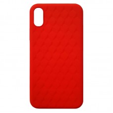 Capa para iPhone X e XS - Case Silicone Padrão Apple 3D Vermelha